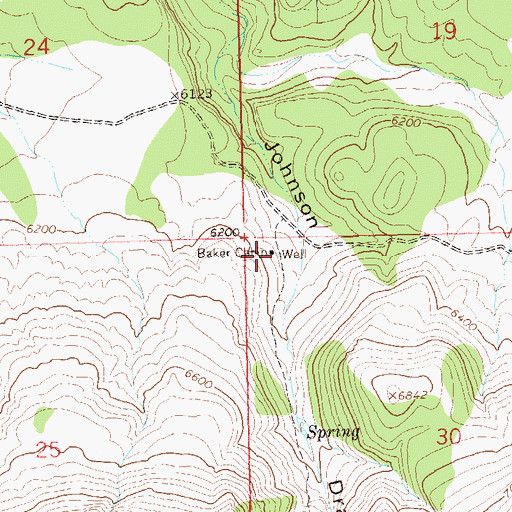 Topographic Map of Baker Cabin, CO