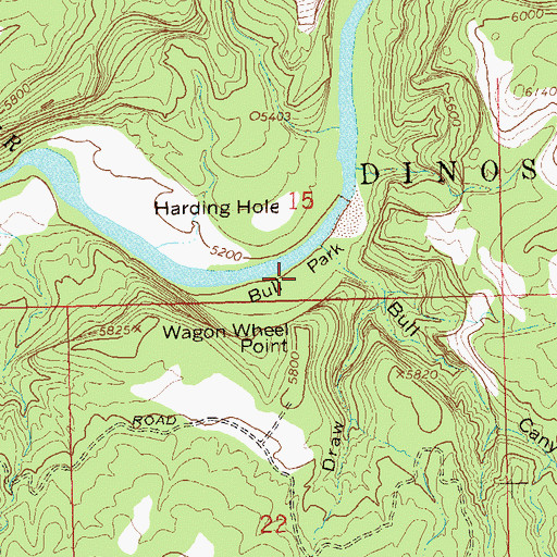 Topographic Map of Bull Park, CO