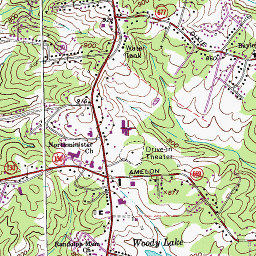 Topographic Map of Amelon Elementary School, VA