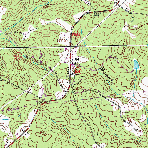 Topographic Map of Bolling Hill Church (historical), VA