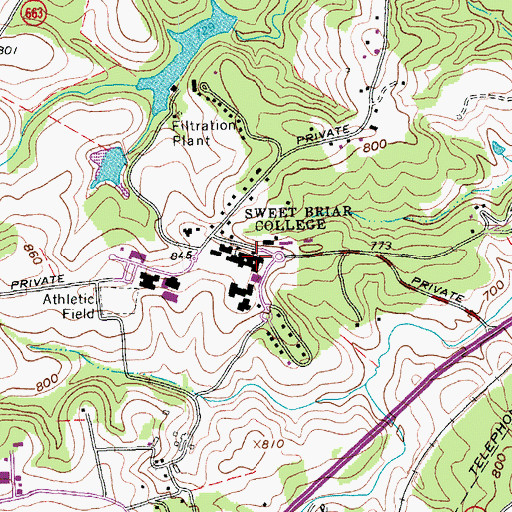 Topographic Map of Carson Dormitory, VA