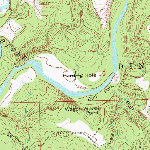 Topographic Map of Harding Hole, CO