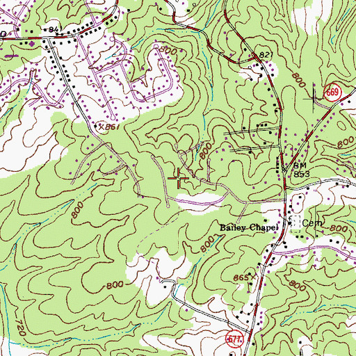 Topographic Map of Edgewood, VA
