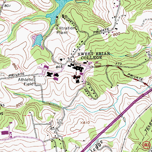 Topographic Map of Fergus Reid Hall, VA