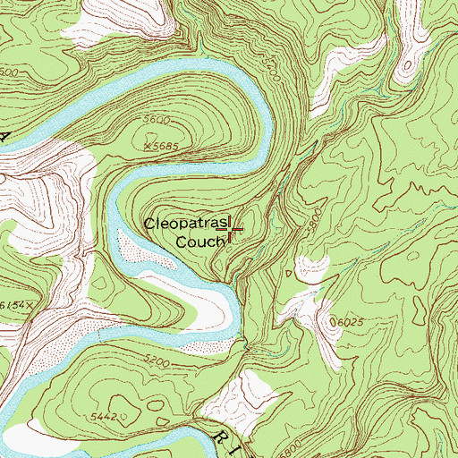 Topographic Map of Cleopatras Couch, CO