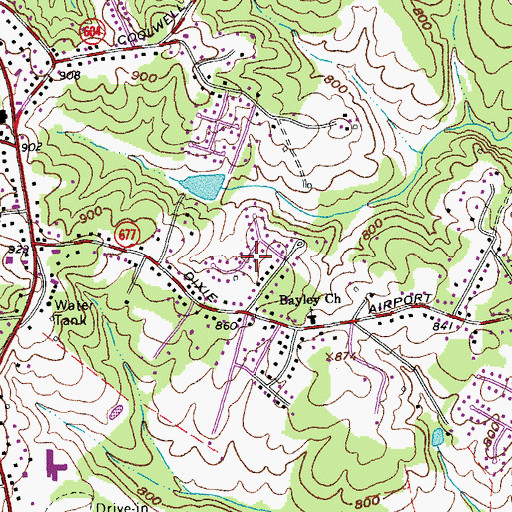 Topographic Map of Glenwood, VA