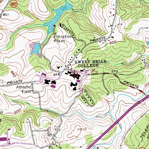 Topographic Map of Gray Dormitory, VA