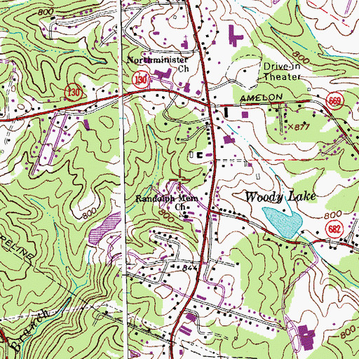 Topographic Map of Great Oaks, VA