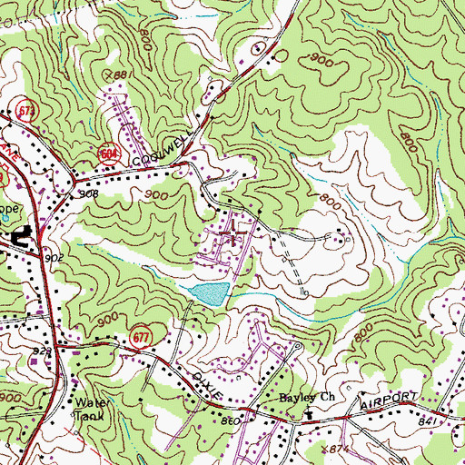 Topographic Map of Holiday Acres, VA