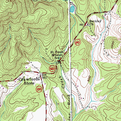 Topographic Map of Indian Mission, VA