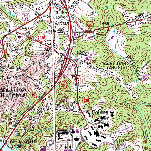 Topographic Map of James River Elementary School, VA