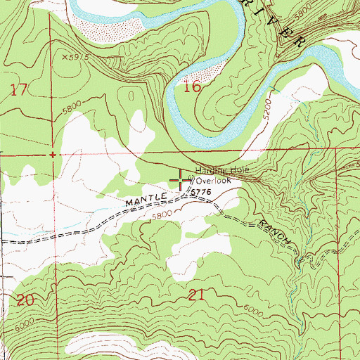 Topographic Map of Harding Hole Overlook, CO