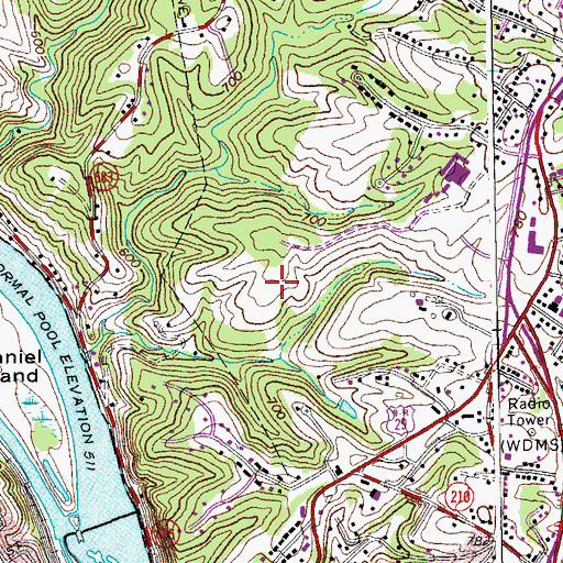 Topographic Map of Madison Heights Elementary School, VA