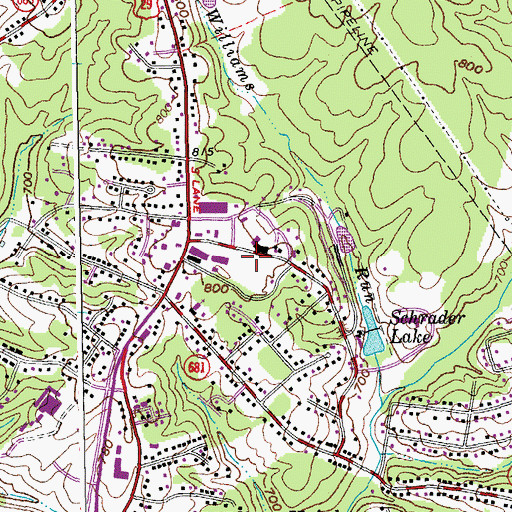 Topographic Map of Madison Heights Post Office, VA