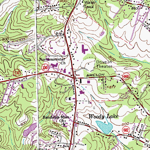 Topographic Map of Martins Store, VA