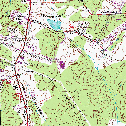 Topographic Map of Monelison Middle School, VA
