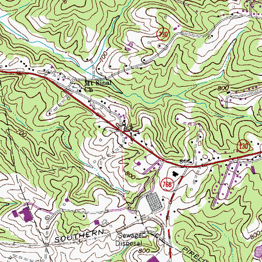 Topographic Map of Mount Sinai School (historical), VA