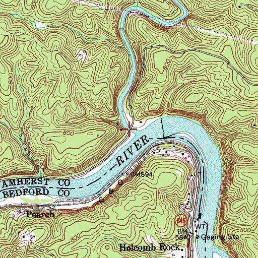 Topographic Map of Pedlar, VA