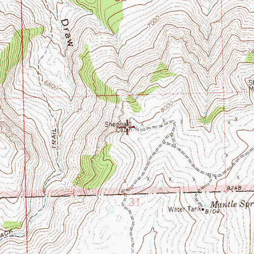 Topographic Map of Shephard Cabin, CO