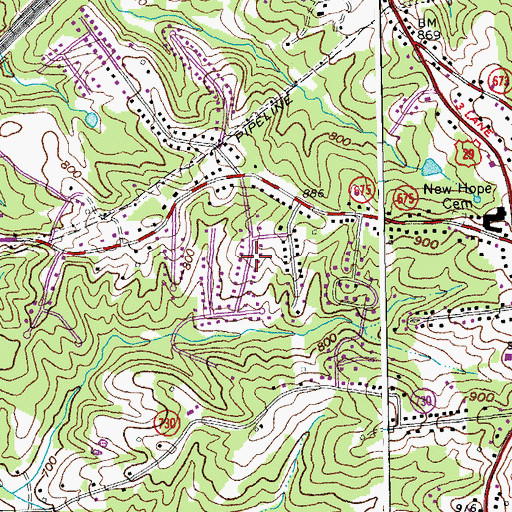 Topographic Map of Ruritan, VA