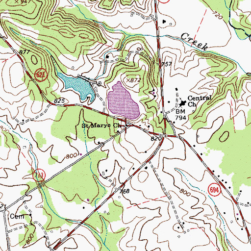 Topographic Map of Saint Marys School (historical), VA