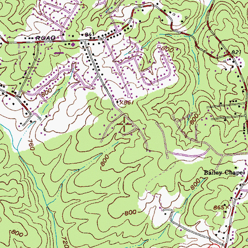 Topographic Map of Sandusky Park, VA