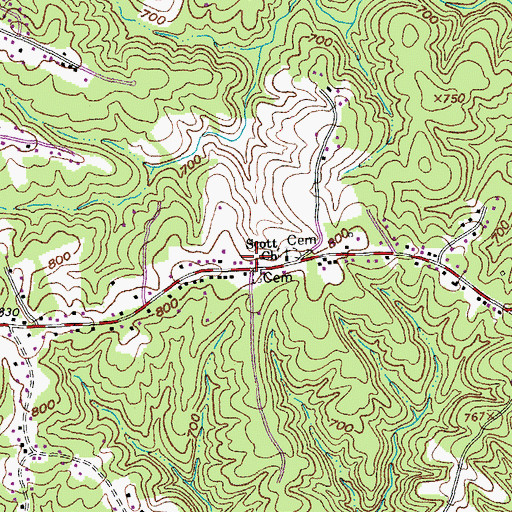 Topographic Map of Scott Zion School (historical), VA