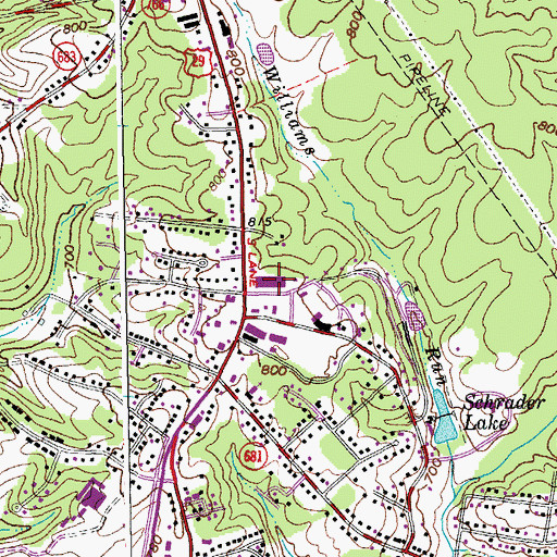 Topographic Map of Seminole Shopping Center, VA