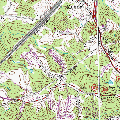 Topographic Map of West Briar, VA