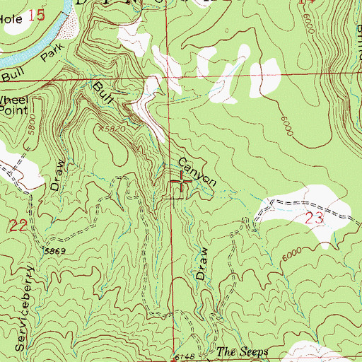 Topographic Map of East Serviceberry Draw, CO