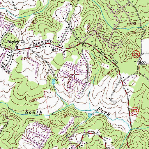 Topographic Map of Williamsburg Manor, VA