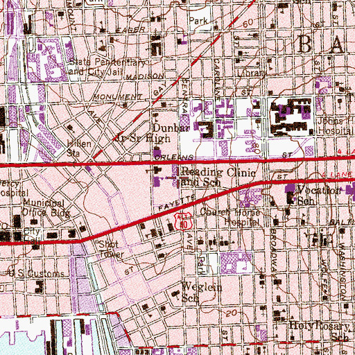 Topographic Map of Charles Carroll of Carrollton Elementary School, MD