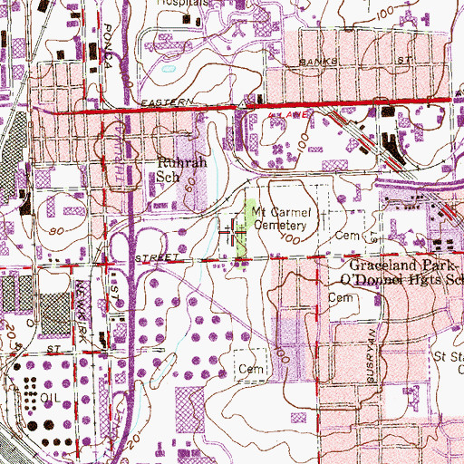 Topographic Map of Evangelical Lutheran Trinity Cemetery, MD