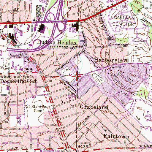 Topographic Map of Adath Israel Anshe Sfard Cemetery, MD