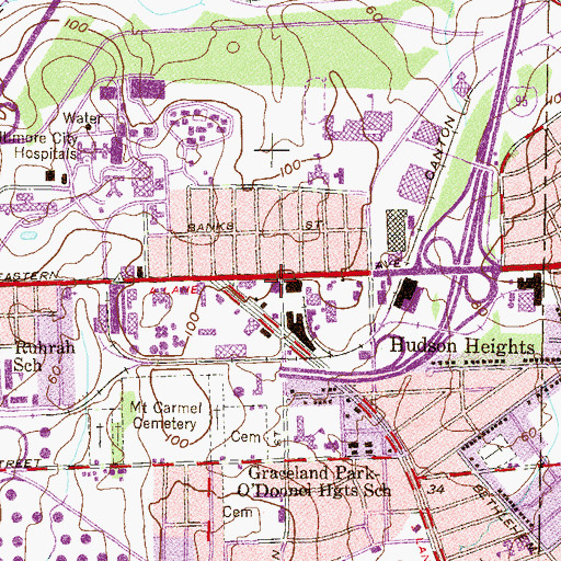 Topographic Map of Highlandtown Post Office, MD