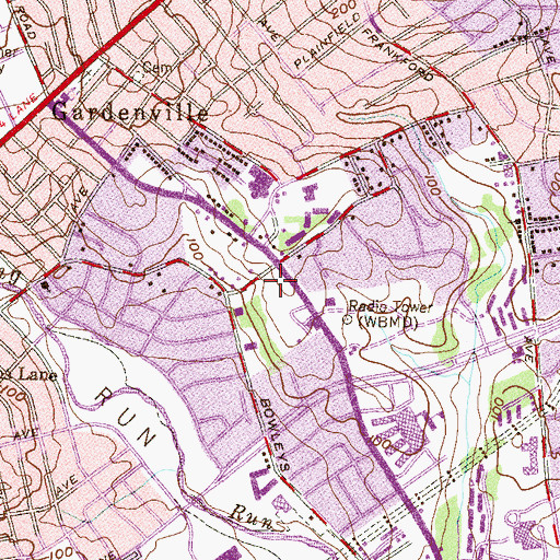 Topographic Map of Northeast Middle School, MD