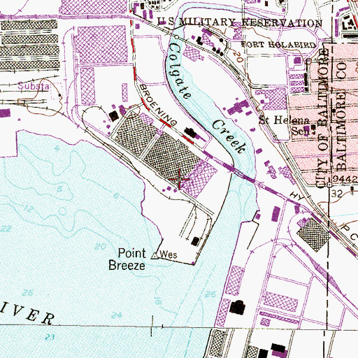 Topographic Map of Riverview (historical), MD