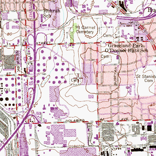 Topographic Map of Saint Paul Cemetery, MD