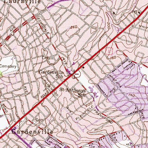 Topographic Map of Anthonyville, MD