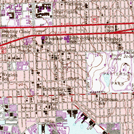 Topographic Map of Butchers Hill, MD