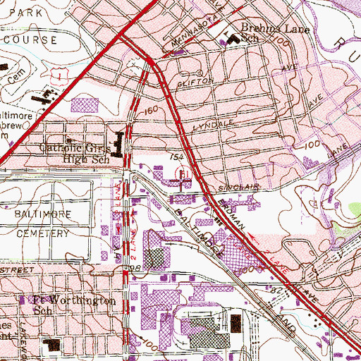 Topographic Map of Erdman Shopping Center, MD