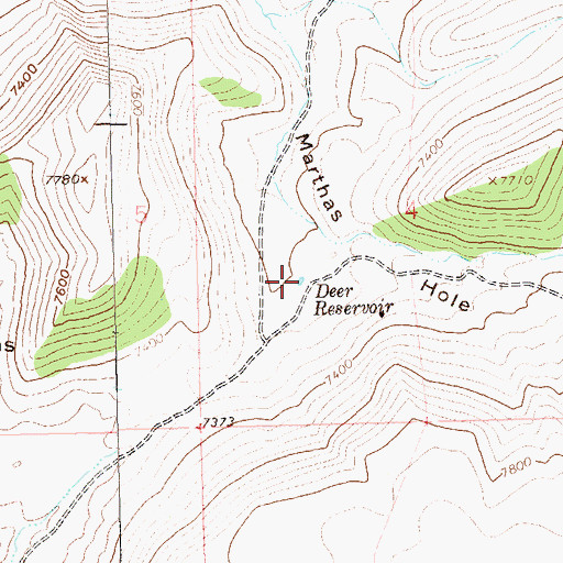 Topographic Map of Deer Reservoir, CO