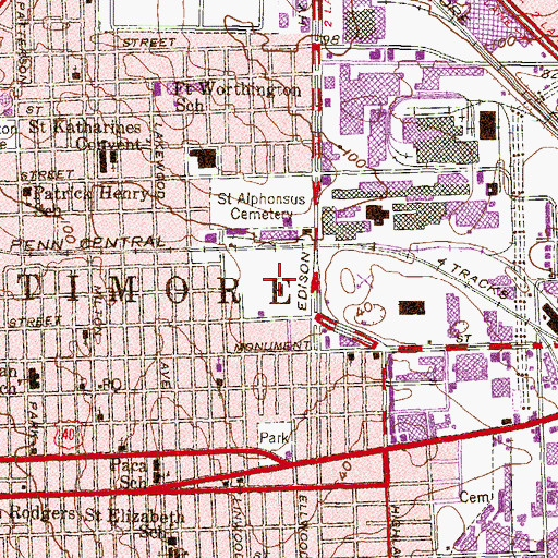 Topographic Map of Frank C Bocek Park, MD