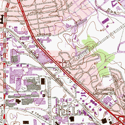 Topographic Map of Freedom Shopping Center, MD