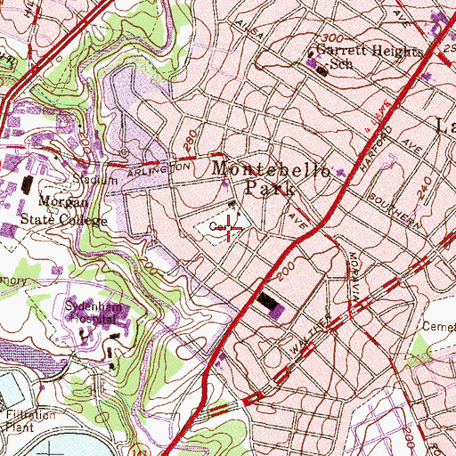 Topographic Map of Immanuel Lutheran Cemetery, MD