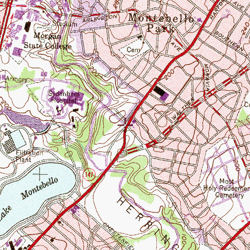 Topographic Map of Hall Spring, MD