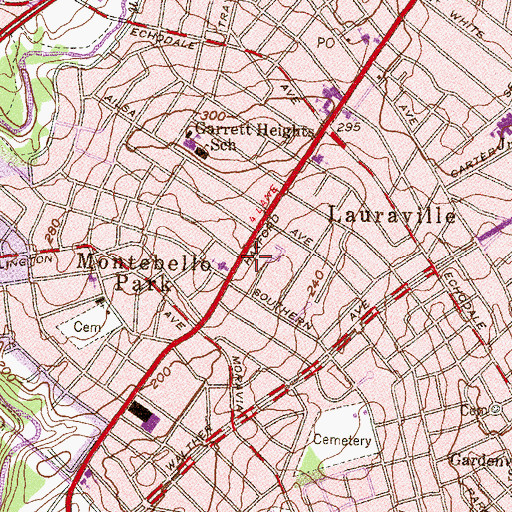 Topographic Map of Hamilton Post Office, MD