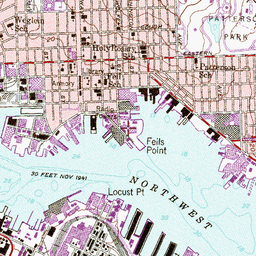 Topographic Map of Hendersons Wharf, MD
