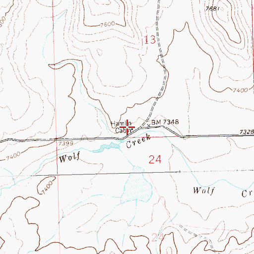 Topographic Map of Hamlin Cabin, CO