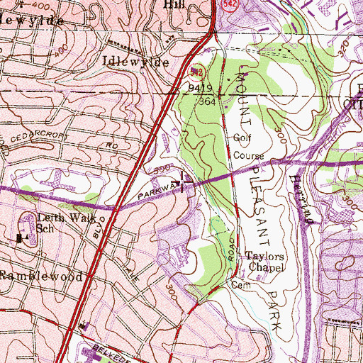 Topographic Map of Northwood Post Office, MD